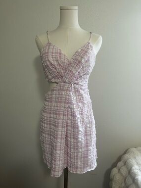 Zara Pink and White Cutout Sundress